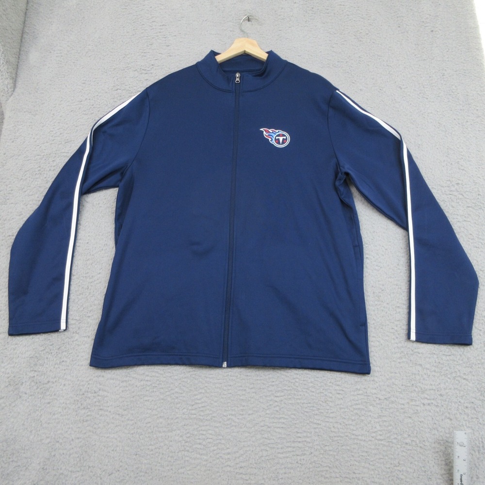 Tennessee Titans Athleticwear Jacket Mens L Blue NFL Zip Up Logo Football Sporty